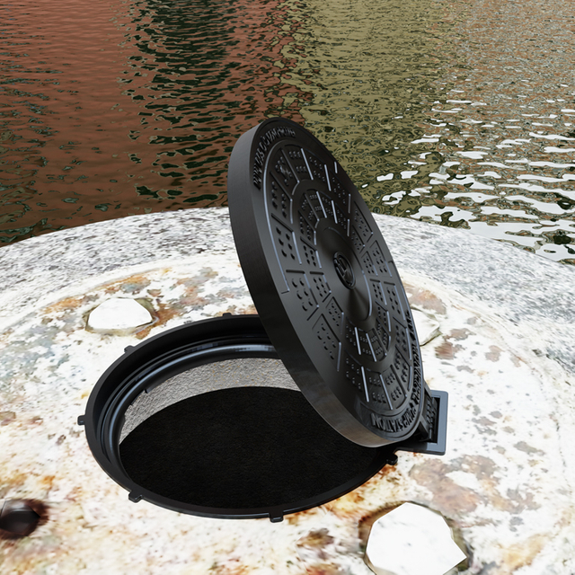 650mm Traffic Rating Hinged Composite Manhole Cover